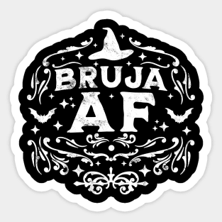 Bruja AF Bruja Vibes Mexican Witch Halloween Retro Vintage Sticker